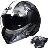 ILM Casco Moto Modulare Integrale per Uomo e Donna Apribile ATV UTV con Mentoniera Reversibile a 180°ECE Model-B707,Camouflage, S