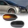 njssjd Indicatori di direzione sequenziali a LED per Alfa Romeo 147 GT 937 MiTo 955 Fiat Bravo II MK2 Canbus Error Free Lente affumicata Indicatore di direzione laterale dinamico Indicatore di direzione