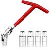 IIRC Set di chiavi per candela, 14 mm, 16 mm, 18 mm, chiave per candele da 21 mm, impugnatura universale a T, set di chiavi per candele per auto e moto
