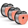 VEVOR Filo MIG per Saldatura, E71T-GS 0,8 mm 0,9 kg, in Acciaio Dolce Senza Gas con Pochi Schizzi per Saldatura ad Arco in Tutte le Posizioni, Autoprotetto per Uso Esterno, Confezione da 3 Rotoli