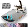 Petinstinct Tappetino per Lettiera Gatto, Design Nido d'Ape 2 Strati | 60x45 cm, Cattura la lettiera, Facile da pulire, Impermeabile, Antiscivolo, Morbido per zampe, Antigraffio, Grigio, Grande