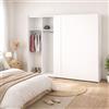 Dmora Guardaroba 2 Ante Cyrille, Mobile Camera da Letto, Cabina Armadio portabiti, Armadio Appendiabiti, 243x61 h220 cm, Bianco Lucido