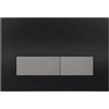 Mendorio Placca di Comando WC, Compatibile con Geberit Sigma, UP300 e UP320, Piastra Doppio Scarico, Dimensioni 246×164 mm (Nera Opaco & Grigio scuro Opaco Pulsante)