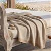 B O S A L O N I Plaid 130x170 cm BOSALONI HOME Premium Collection, Coperta Elegante a Spina di Pesce per Divano e Letto, Morbida e Calda in Pile Flanella, Design Moderno Raffinato (Beige e Bianco)