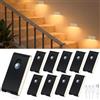 WILLED 10 Pezzi Luce Notturna Bambini Sensore Movimento Nera, Luci LED Caricabile USB con 3 Modalità, Ideale per Scale, Corridoio, Cucina, Camere da Letto e Bagno