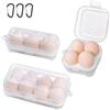 YANJINGHE 3 Pezzi Portauova, Porta Uova Plastica da Trasporto, con moschettone, Contenitore per Uova, Portauova Portatile, per Frigorifero, Cucina, Esterni, Picnic, Campeggio (D)