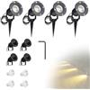 CPROSP 4PCS 5W Faretto da Giardino GU10 Proiettore LED Spot Bianco Caldo | Per Esterno Giardino 3000K; con Picchetto Esterno IP65; con 150cm Câble D'alimentation