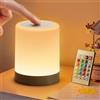 Auxmir Lampada da Comodino LED Senza Fili, Abat Jour Ricaricabile 3000mAh USB Touch Dimmerabile e Telecomando con 256 Colori, 5 Livelli e 5 Modalità, Luce Notturna da Tavolo Timer per Camera da Letto