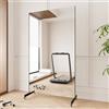 brisafe Specchio Grande a Figura Intera 170 x 100 cm, Specchio da Pavimento con Base a Ruote, Anti-Rottura, Specchio Ultraleggero Moderno Grande per Casa, Palestra e Yoga Bianco