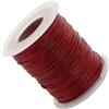 AERZETIX - C73428 - Bobina di cordone intrecciato lucido 100m x 1mm - colore rosso - rotolo filo corda decorazione progetti creativi arte imballaggio
