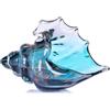 LCCCK Statuine artistiche in vetro di mare, scultura a conchiglia soffiata a mano, decorazione in vetro verde, statua creativa a forma di conchiglia, per soprammobili per stanze costiere, decorazioni per la