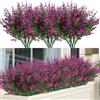 DabbOo 12 pcs Mazzi di Fiori Artificiali Fiori di Lavanda Artificiali da Esterno Piante Artificiali da Esterno Piante Alle Intemperie per Esterni Balcone Interno, Scatola da Balcone da Giardino(Rosso)