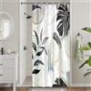 Uiiooazy Tenda Doccia Antimuffa, Uiiooazy Tenda da Doccia Piccola 90x180 Nero Tropicale Foglie di Palma Giungla Grigio Stretta Tende da Bagno Tessuto Lavabile Impermeabile Tende per Vasca da Bagno con 6 Anelli