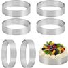 Generisch 6 Pezzi Anello Microforato Crostata Ø8cm, Rotondi per Torte, Stampo Crostata Microforato in Acciaio Inox 430, Anello Traforato per DIY Crostate Pasticceria Mini Torte Mini Pizze Muffin Ciambelle