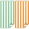 Vortix Telo Mare xxl set da 2-90 X 180 cm (Arancione + Verde) | Telo Mare Grande in Microfibra ad Asciugatura Rapida, Telo da Bagno Senza Sabbia, Coperta da Spiaggia da Donna