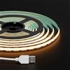 FCOB COB USB Striscia LED Uniform Bianco Caldo 3000k 1m 320LEDs/m DC5V IP30