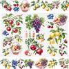 WANDIC 3 Fogli Adesivi trasferibili per mobili, Decalcomanie Vintage a Tema Limone, UVA, Frutta, trasferimenti a Tema per Fai da Te, Album fotografici, Decorazioni, 15 x 30 cm