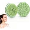 Alyxen Spazzola Per Il Corpo in Silicone,2 Lati Scrub Corpo da Bagno Esfoliante Delicata Buona Schiuma Facile da Pulire Massaggiatore Cuoio Capelluto per Tutti I Tipi di Pelle (verde)