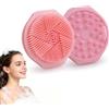 Alyxen Spazzola Per Il Corpo in Silicone,2 Lati Scrub Corpo da Bagno Esfoliante Delicata Buona Schiuma Facile da Pulire Massaggiatore Cuoio Capelluto per Tutti I Tipi di Pelle (rosa)