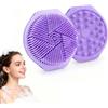 Alyxen Spazzola Per Il Corpo in Silicone,2 Lati Scrub Corpo da Bagno Esfoliante Delicata Buona Schiuma Facile da Pulire Massaggiatore Cuoio Capelluto per Tutti I Tipi di Pelle (viola)
