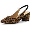 Allegra K Donna Punta Punta Tacco Blocco Corte Scarpe Sandalo Tacchi Leopardo 39