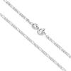 Aka Gioielli - Collana Donna Uomo in Argento Sterling 925 Rodiato - Catena Maglia Figaro 1.7 mm - lunga 50 cm