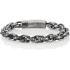namana Bracciale a Catena in Acciaio Inossidabile per Uomo. Bracciale a Maglie Intrecciate Color Argento Invecchiato. Disponibile in 2 Dimensioni. Gioielli da Uomo con Confezione Regalo (21.5)
