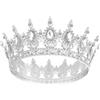 SHOFUL Corona bianca da donna principessa tiara strass completamente in metallo regolabile per matrimoni, feste, Halloween, cosplay