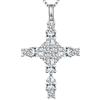 jiamiaoi Collana Croce Donna Argento 925, Collana con Ciondolo Croce Gioielli Oro Bianco