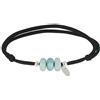 Schmuck Les Poulettes LES POULETTES BIJOUX - Bracciale Filo Nero 3 Anelli di Larimar e Due Perle Argento 925