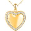 MICSAVI Collana Argento 925 Medaglione Cuore Portafoto in per Donne, Ciondolo Cuore con Pietre di Zirconi, Catena 45+5cm Collana di Foto Personalizzata per Mamma Ragazze Fidanzata