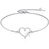 YFN Bracciale in argento Sterling S925 con cuore e aereo, elegante regalo per viaggiatori, idea romantica per donne e ragazze