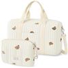PinDaito Borsa Parto Ospedale Grande Mamma, Borsa Passeggino Set da 2 Pezzi, Neonato Cambio, Mommy Bag Multiuso, Spalla in Cotone con Ricamo, Parto in Ospedale, Passeggino, Viaggio e Cambio Pannolini