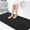 Homaxy Tappeto da bagno in memory foam, morbido, antiscivolo, lavabile, spesso, assorbente, per il bagno, 60 x 120 cm, nero