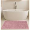 Generico Tappeto Bagno Antiscivolo in Microfibra di Ciniglia - Super Assorbente, Lavabile in Lavatrice, Morbido con fondo Gommato - Colore Rosa, Misure 50x80