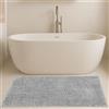 Generico Tappeto Bagno Antiscivolo in Microfibra di Ciniglia - Super Assorbente, Lavabile in Lavatrice, Morbido con fondo Gommato - Colore Grigio, Misure 60x120