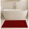 Generico Tappeto Bagno Antiscivolo in Microfibra di Ciniglia - Super Assorbente, Lavabile in Lavatrice, Morbido con fondo Gommato - Colore Bordeaux, Misure 70x140