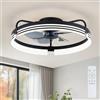 LMiSQ Ventilatore da Soffitto con Luce 20 '' Moderno Lampadario Ventilatore 5 Pale Reversibile Motore 6 Velocità Ventilatore Soffitto LED Timer 3 Colori e Memoria Luce Soggiorno Camera da Letto Nero