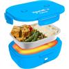 Faitron HeatsBox Go Kids Lunch Box autoriscaldante per bambini, contenitore in acciaio inox da 540 ml, batteria integrata 100 W e controllo via app, scaldavivande portatile per scuola/viaggi/outdoor - Blue