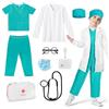 BNLIK 9 pezzi costume da medico per bambini: Carnevale valigetta medica per bambini, scatola di travestimento medico, con dottore, infermiera, gioco di ruolo, accessorio per carnevale, regalo per ragazzi e