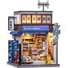Fsolis Book Nook Giappone, BookNook, kit fai da te, detective giapponese, libreria, kit per casa delle bambole in miniatura, per adulti, puzzle 3D in legno per libreria, decorazione