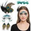 DHDHCPZZ Set di 4 costumi da pavone, piume di pavone, accessori per capelli e ciglia, accessorio per costume da pavone, adatto per amanti del trucco e giocatori di ruolo