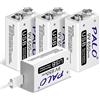CITYORK Batterie Ricaricabili 9V USB 650mAh, Pile al Litio Ricaricabili da 9V con cavo USB, protezione da sovraccarico 4 pezzi