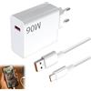 Hobeiy Caricatore rapido 90 W per Xiaomi 14 13 12 11 10, Redmi Note 14 13 12, Poco F7 Ultra, con cavo USB C 6A 2M, adattatore di ricarica compatibile con altre marche