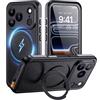 Lanhiem Cover Per iPhone 17 Pro Impermeabile con Cavalletto[IP68 Waterproof] Resistente Alle Cadute e ai Graffi Custodia Antipolvere Subacquea,per iPhone 17 Pro Protezione Militare a 360 Gradi,Nero
