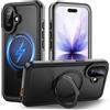 Lanhiem Cover Per iPhone 17 Impermeabile con Cavalletto[IP68 Waterproof] Resistente Alle Cadute e ai Graffi Custodia Antipolvere Subacquea,per iPhone 17 Protezione Militare a 360 Gradi,Nero