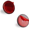 polarmotor Catadiottro Targa Moto Catarifrangente rosso Mini circolare rotundità Omologata Ø40mm Universale, Incollabile su Biciclette e Scooter