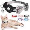 DILLYBUD Airtag Collare per gatti con campanelle e papillon, grazioso collare regolabile di sicurezza per animali domestici, con supporto Airtag impermeabile, collare GPS per gatti, gatti, gattini e