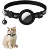 LIUZHUJ Collare Gps Gatto Sicurezza Riflettente, Collarino Gatto Regolabile, Nero, Gps per Gatti Con Copertura In Silicone, per Tracciatore Airtag