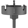 Bosch 1x Sega a tazza con mandrino per legno e cartongesso (per Cartongesso, Legno tenero, Ø 80 mm, Professional Accessorio Trapanoi)